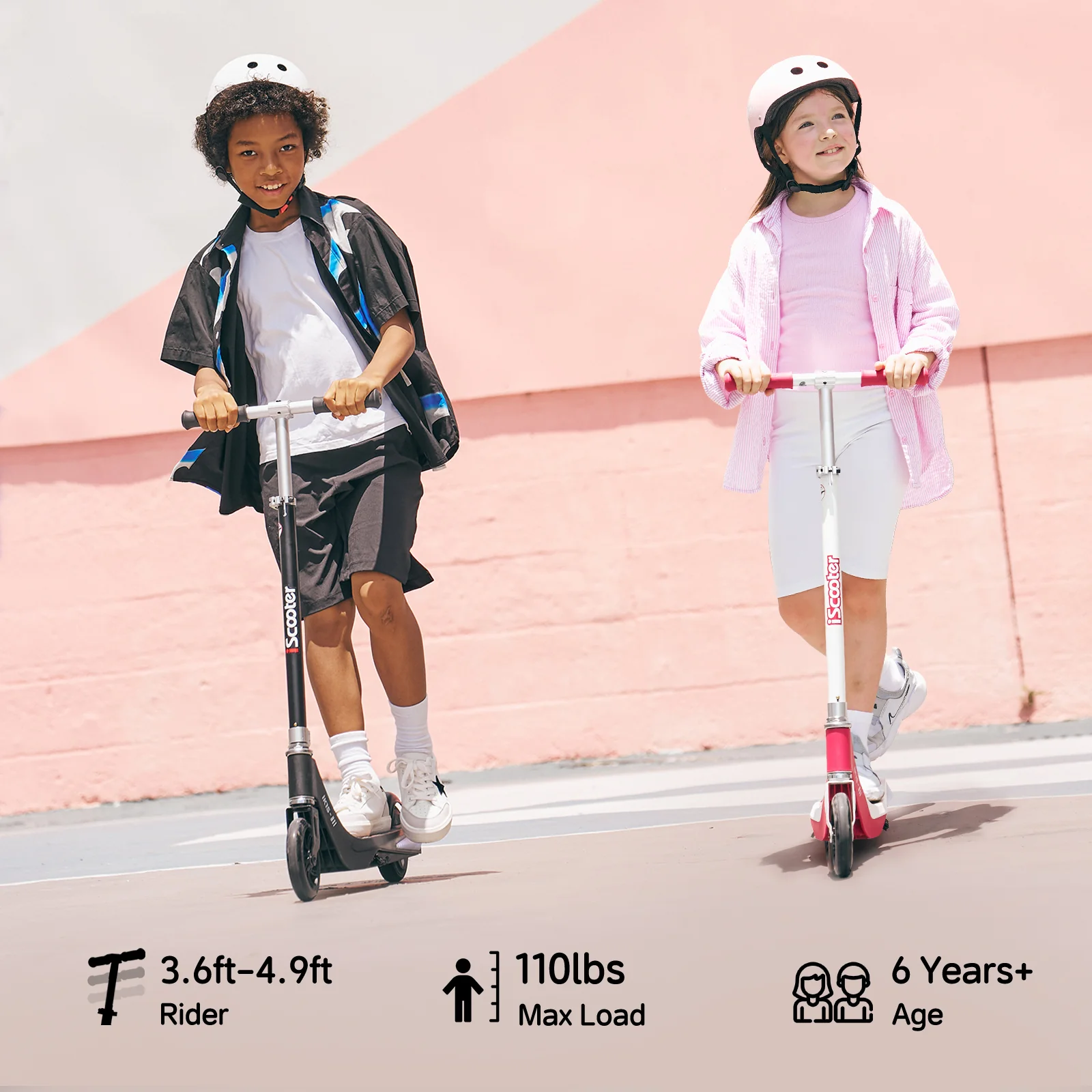 B2 iK1S Kids Electric Scooter B2 iK1S Kids Electric Scooter side profile with LED wheels