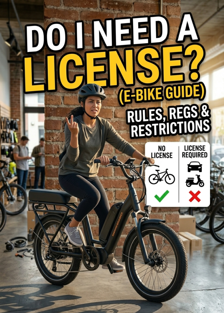 Rider using a legal electric bike on a public road in Europe