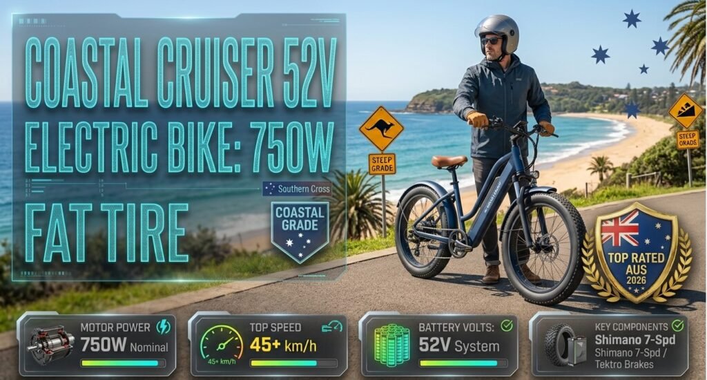 coastal cruiser 52v electric bike 750w fat tire